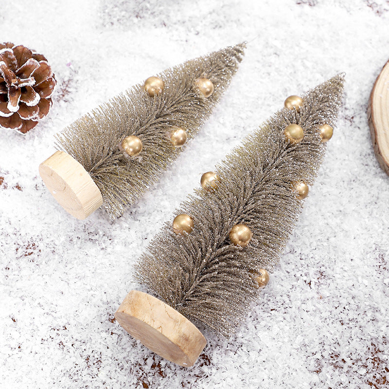 Christmas Decorations Mini Pine Needle Christmas Tree Desktop Micro Landscape Ornament