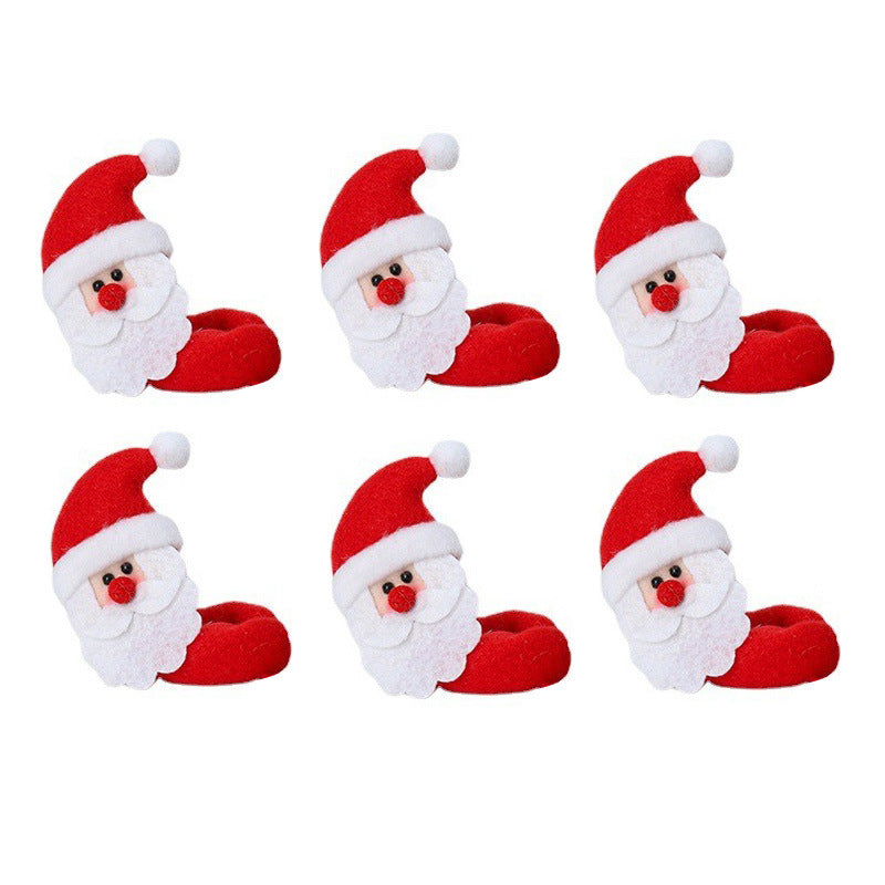 3Pack Lint Wine Cup Hug Christmas Decorations Bottle Holder Santa Snowman Ornaments Holiday Party Homecor