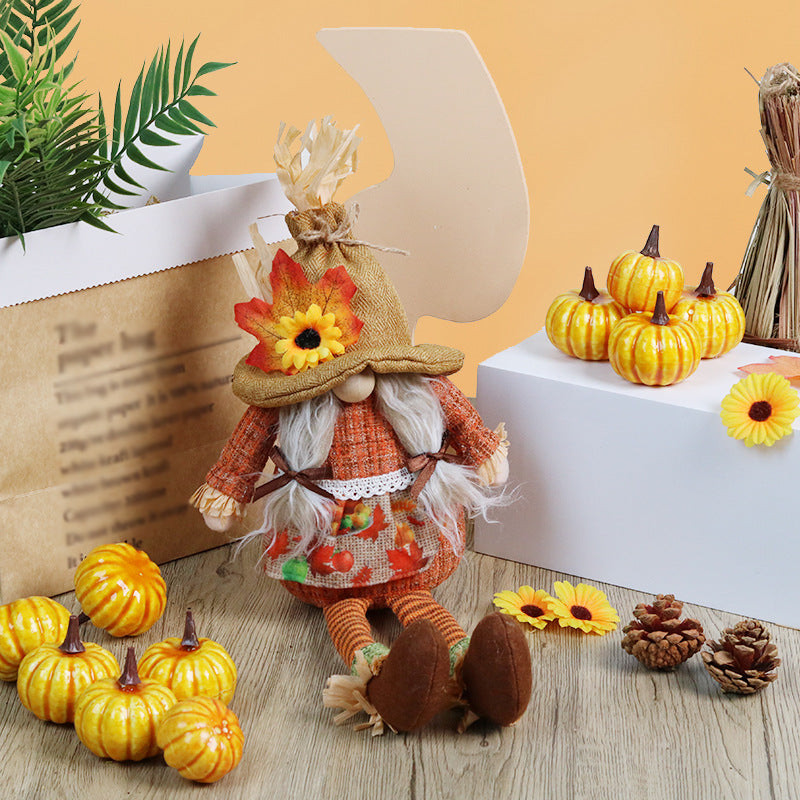Thanksgiving Decorations Long Legs Gnome Doll Ornaments Harvest Festival Gifts Fall Home Decor Shop Window Decoration