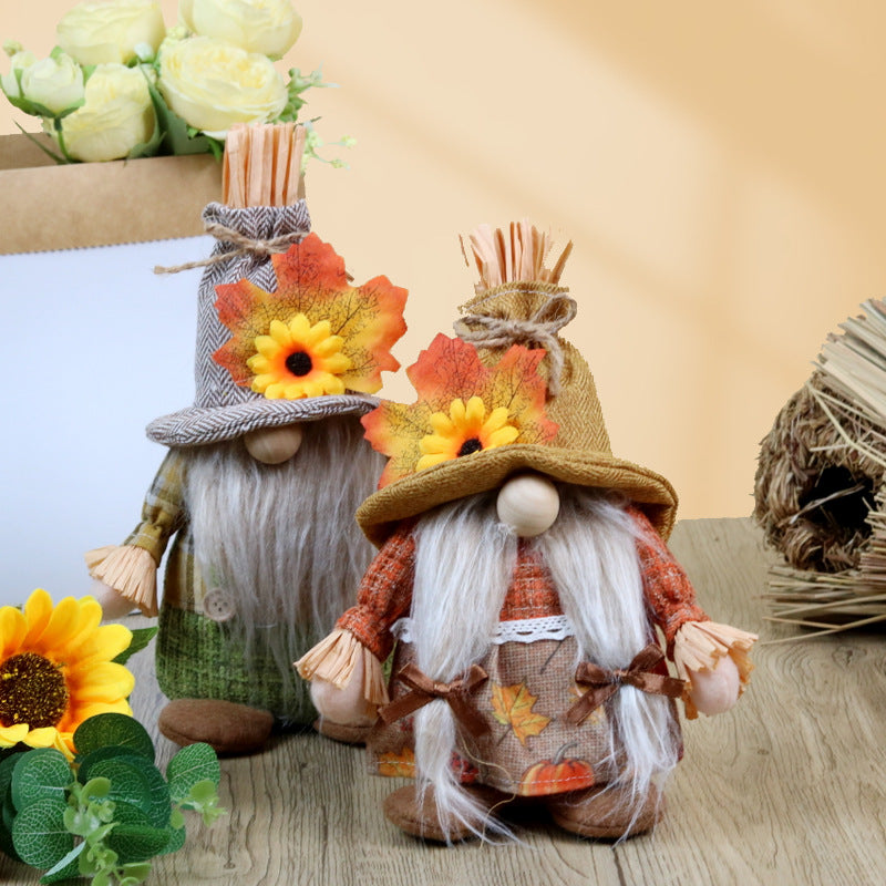Fall Decorations Gnome Doll Ornaments Thanksgiving Home Decor Harvest Festival Decorations Sunflower Maple Dwarf Autumn Gifts