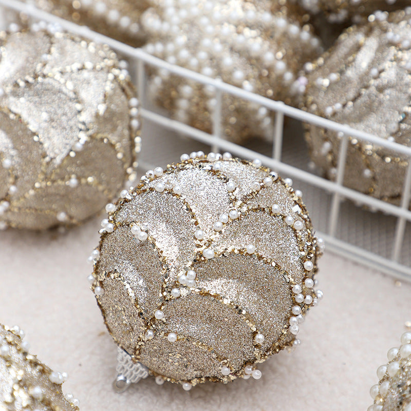 Christmas Decorations Bead Painted Foam Christmas Ball Set Xmas Tree Pendant Holiday Hanging Ornament 12PCS 8cm/3.1in