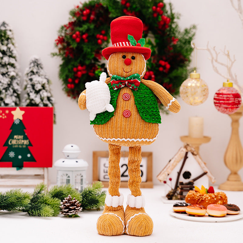 Christmas Decorations Gingerman Chef Telescope Doll Gingerbread Man Ornaments Xmas Gifts Home Decor Shop Window Decoration