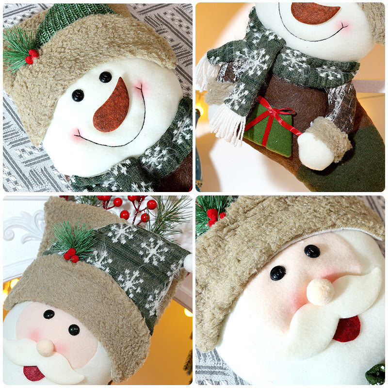 Christmas Stocking Decorations Xmas Tree Hanging Ornaments Large Gift Bag Cute Snowman Candy Bag Decorative Socks