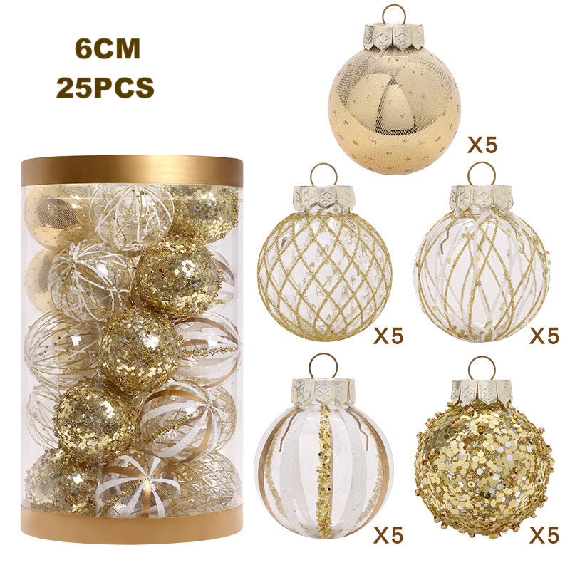 Christmas Decorations Golden White Balls for Christmas Tree Decoration Glitter Baubles Hanging Ornaments Party Supplies Home Decor