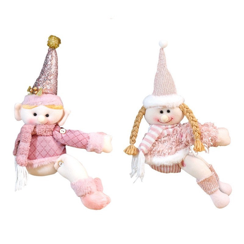 Christmas Pink Curtain Buckle Xmas Elf Doll Curtain Tieback Decorations Home Decor Holiday