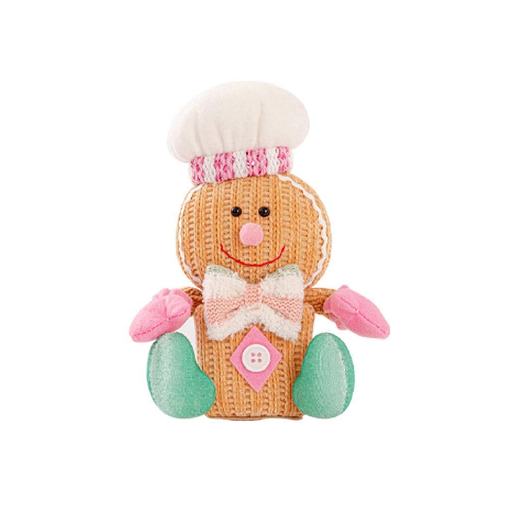Christmas Decorations LED Gingerbread Man Ornaments Pink Gingerman Doll Xmas Gifts Home Table Decoration