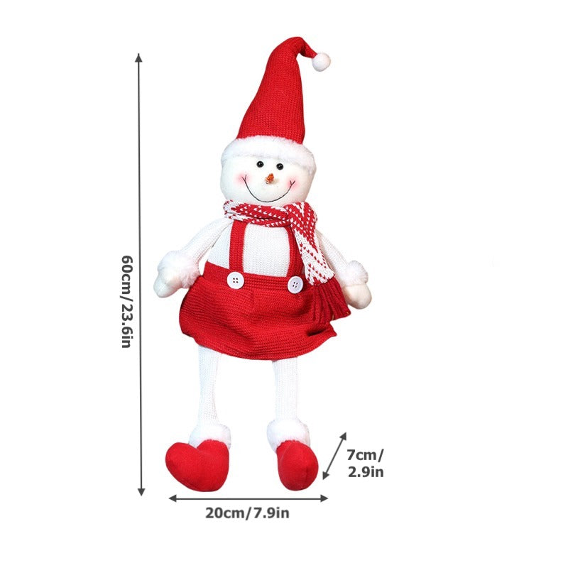 Christmas Decorations Cute Snowman Doll Longlegs Santa Ornaments Holiday Gift Festive Home Decor