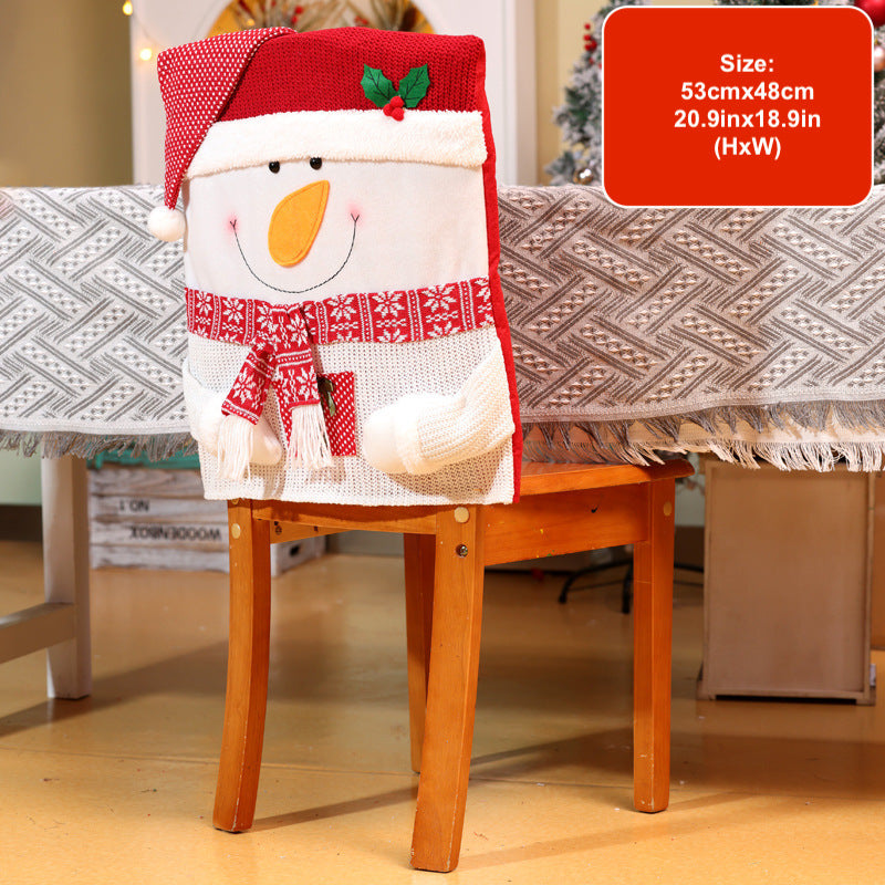 Christmas Decorations Faceless Santa Chair Covers Party Dinning Room Ornaments Snowman Seat Cover Festive Home Decor