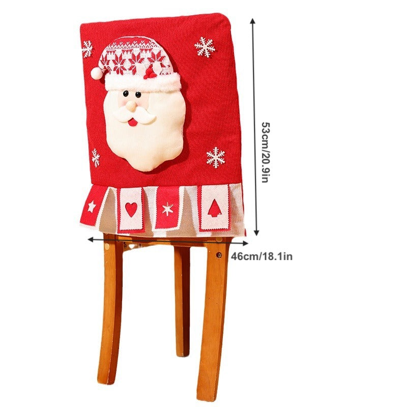 Cartoon Knitted Chair Covers Christmas Decorations Dinning Room Ornaments Holiday Home Decor