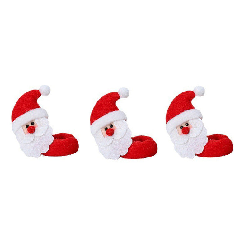 3Pack Lint Wine Cup Hug Christmas Decorations Bottle Holder Santa Snowman Ornaments Holiday Party Homecor