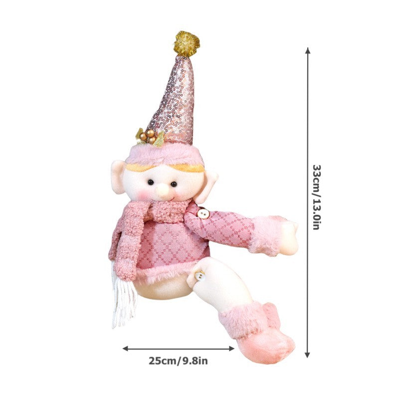 Christmas Pink Curtain Buckle Xmas Elf Doll Curtain Tieback Decorations Home Decor Holiday