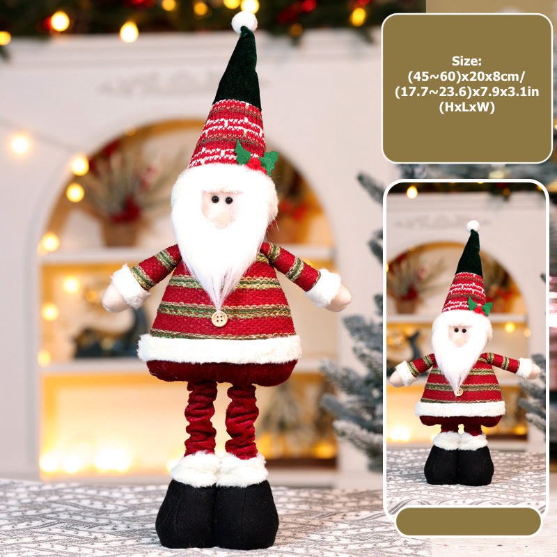 Christmas Decorations Stripe Santa Telescope Doll Snowman Deer Ornaments Gifts