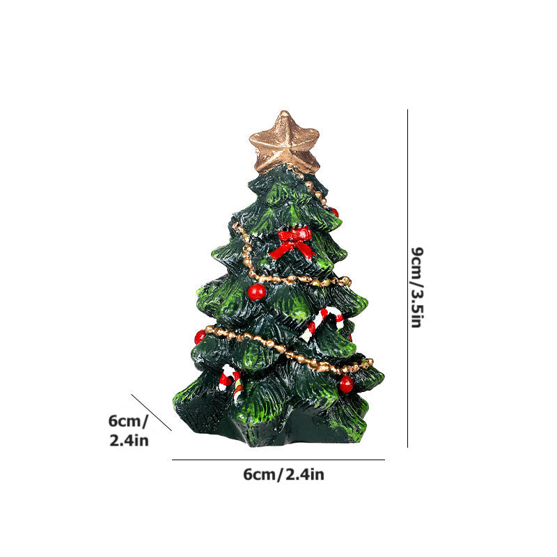 Christmas Decorations Mini Resign Christmas Tree Desktop Ornament Xmas Gift Holiday Party Home Decor