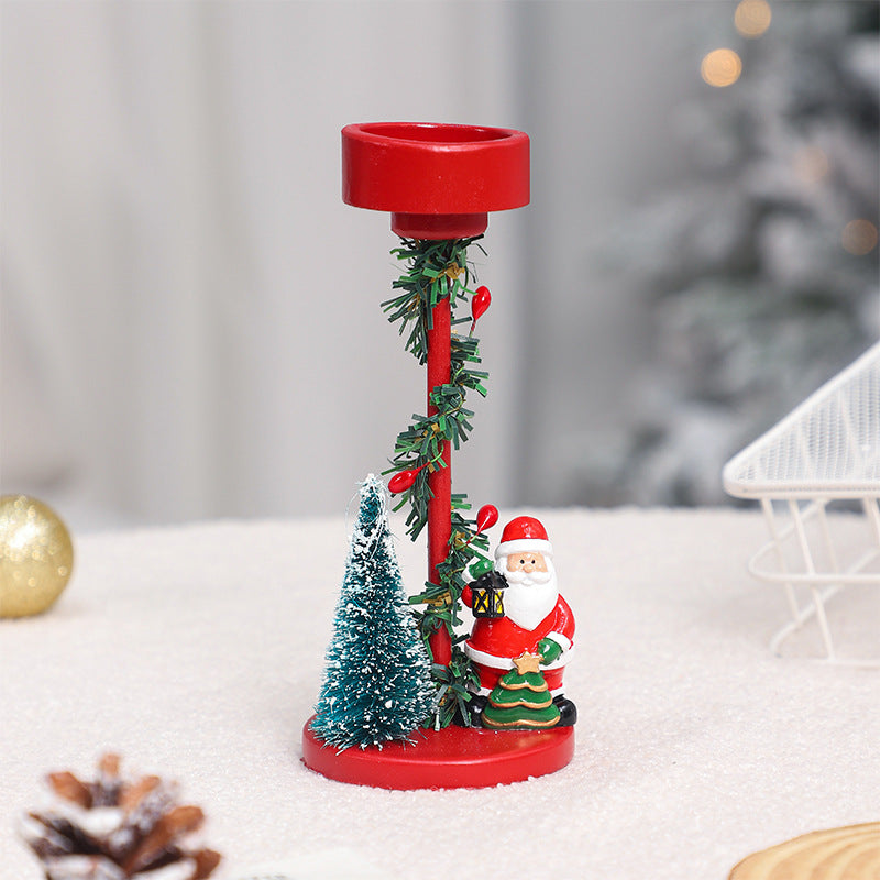 Christmas Tree Candle Holder Xmas Decorations Party Home Decor Desktop Ornaments Gift