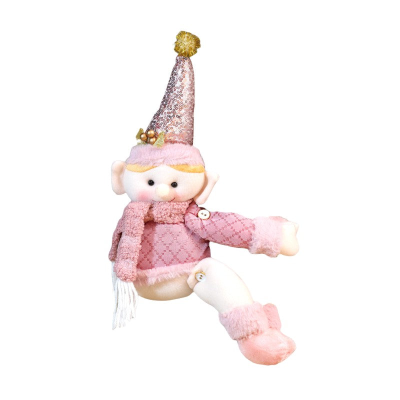 Christmas Pink Curtain Buckle Xmas Elf Doll Curtain Tieback Decorations Home Decor Holiday