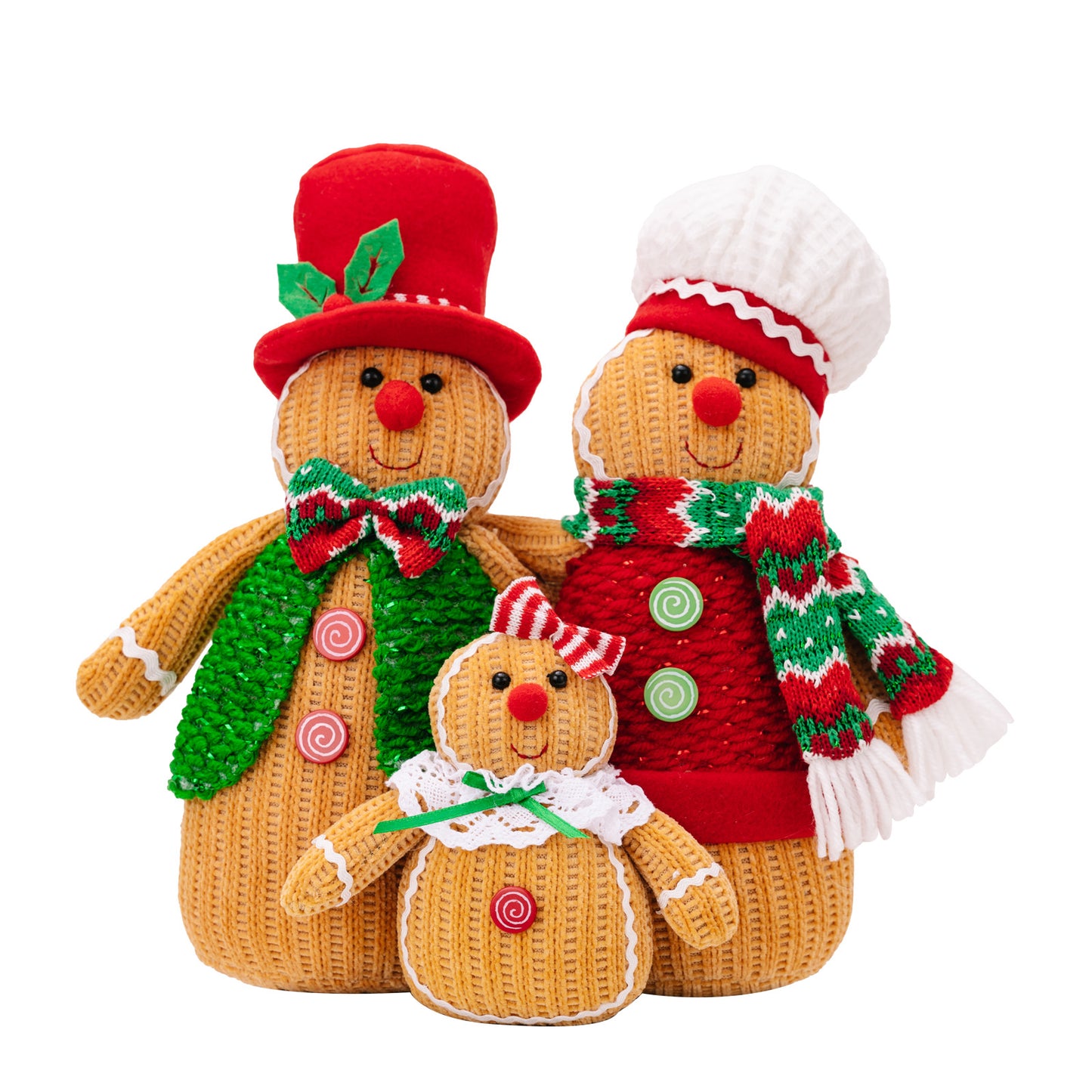 Christmas Decorations Gingerbread Man Doll Ornaments A Family of Three Ginger Chef Shop Window Decoration Gifts Xmas Home Decor