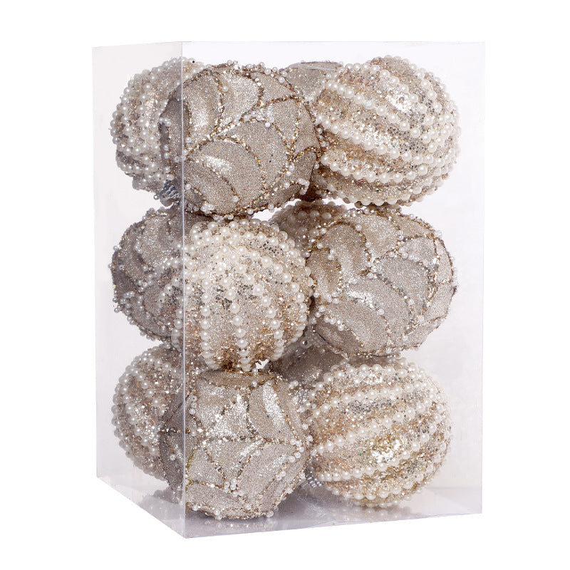 Christmas Decorations Bead Painted Foam Christmas Ball Set Xmas Tree Pendant Holiday Hanging Ornament 12PCS 8cm/3.1in