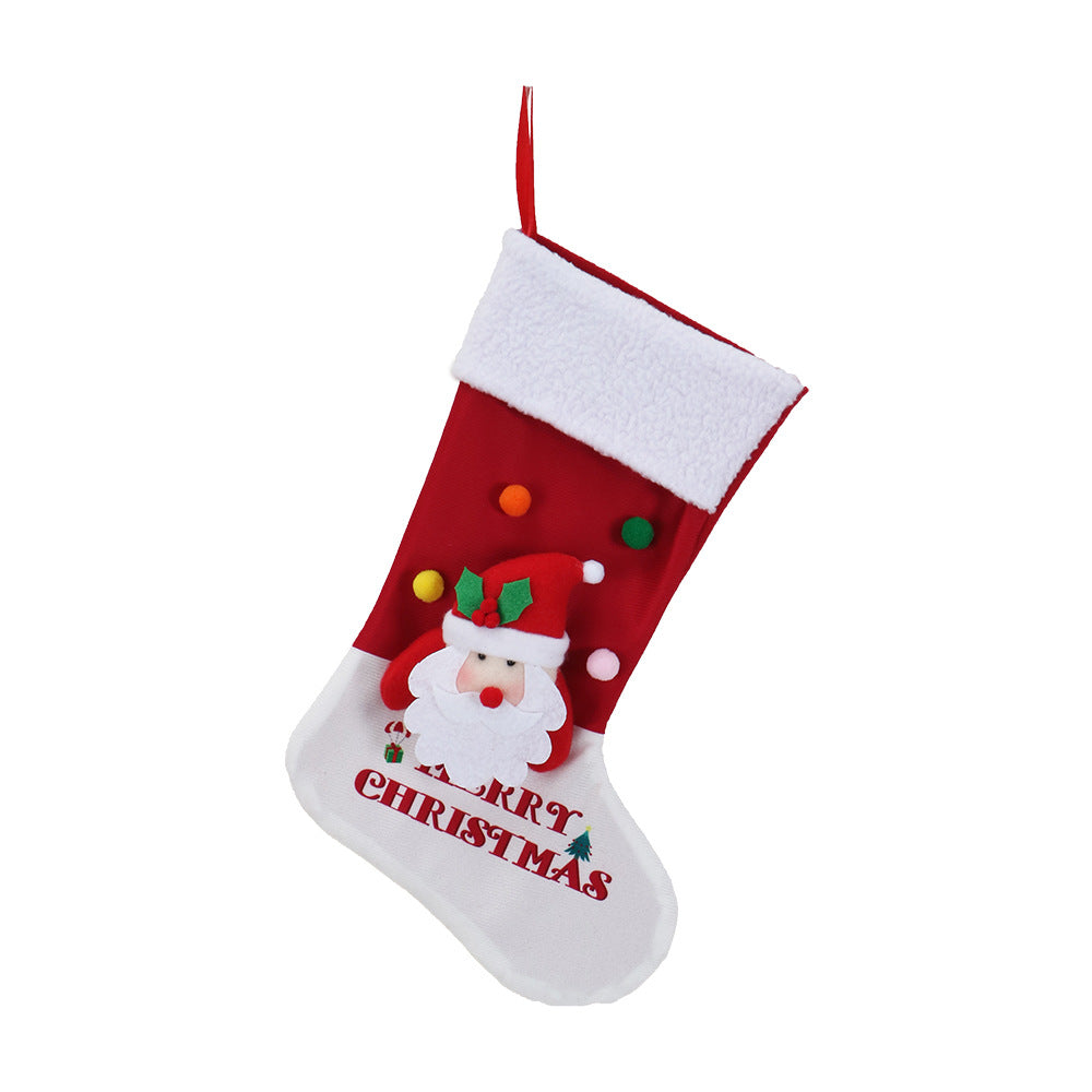 Gingerbread Man Christmas Stocking Large Gift Bag Santa Hanging Ornaments Snowman Candy Bag Xmas Tree Pendants Holiday Party Decor