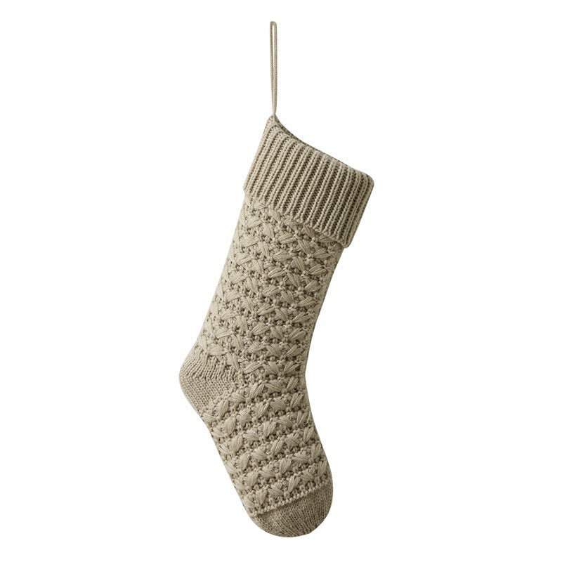 Christmas Hanging Ornament Knitted Stocking Gift Bag Socks Xmas Party Decorations Candy Bag