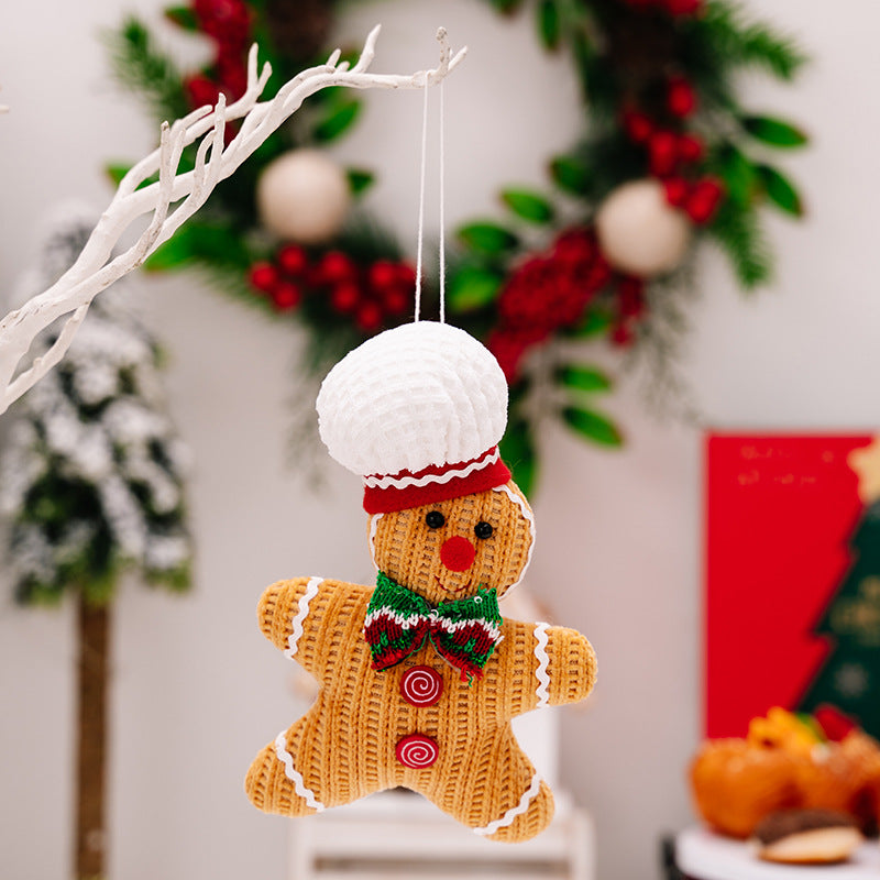 2Pack Ginger Man Pendants Christmas Tree Hanging Gingerbread Man Doll Ornaments Xmas Decorations