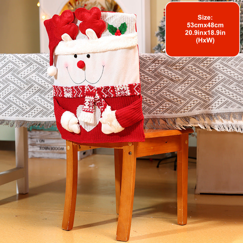 Christmas Decorations Faceless Santa Chair Covers Party Dinning Room Ornaments Snowman Seat Cover Festive Home Decor