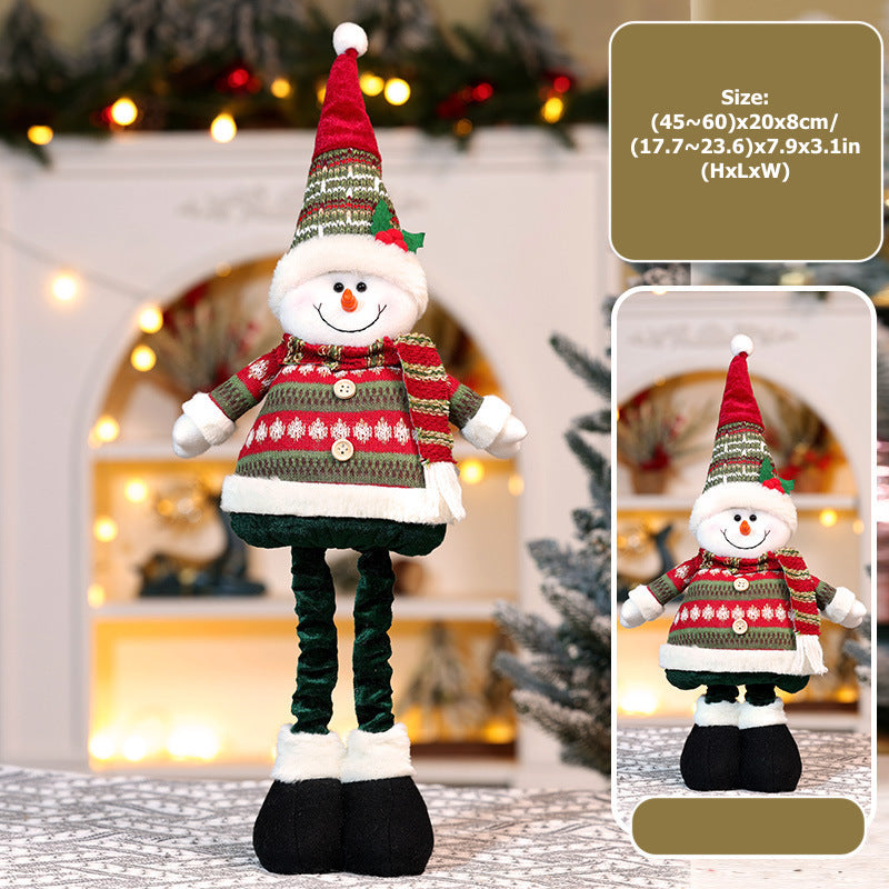 Christmas Decorations Stripe Santa Telescope Doll Snowman Deer Ornaments Gifts