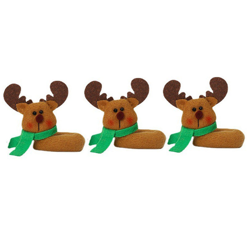 3Pack Lint Wine Cup Hug Christmas Decorations Bottle Holder Santa Snowman Ornaments Holiday Party Homecor