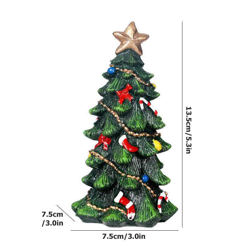 Christmas Decorations Mini Resign Christmas Tree Desktop Ornament Xmas Gift Holiday Party Home Decor