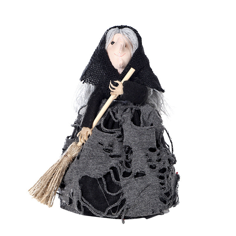 Halloween Witch Broom Ornaments for Home Decor Tree Topper Holiday Party Props Room DecorationsGifts