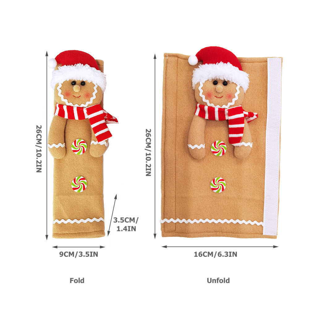 Christmas Decorations Gingerbread Man Fridge Handle Covers Festive Home Decor Xmas Gift