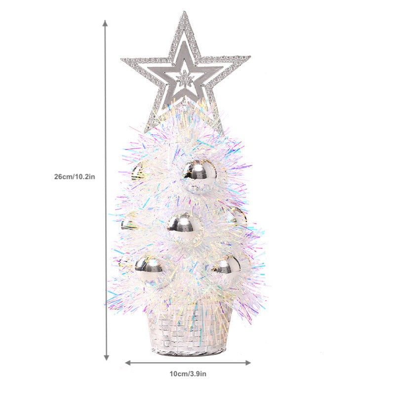 Mini Tinsel Christmas Tree Ornaments Christmas Decorations Hotel Party Tabletop Xmas Tree Home Decor