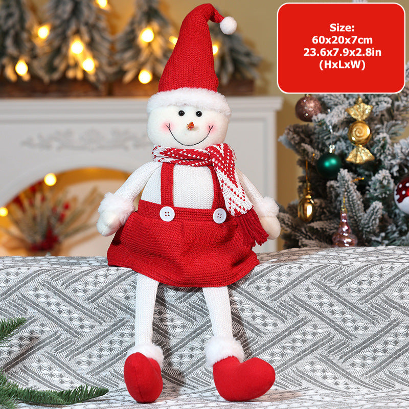 Christmas Decorations Cute Snowman Doll Longlegs Santa Ornaments Holiday Gift Festive Home Decor