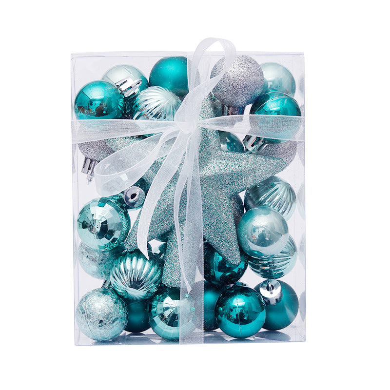 30PCS Christmas Ball Decorations 3cm/1.2in Mini Glitter Baubles with Tree Topper Hanging Ornaments for Table Christmas Tree Party Decor Wedding Holiday Decoration Gifts