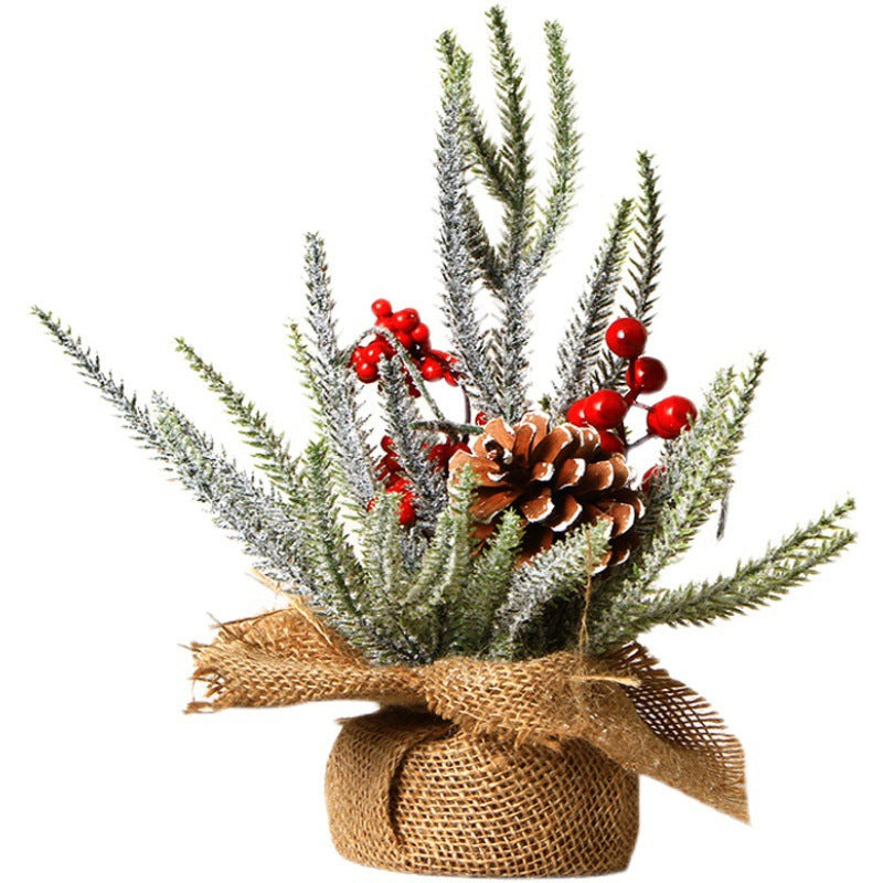 Christmas Decorations 30cm Mini Tabletop Christmas Tree Flocking Xmas Tree Ornaments