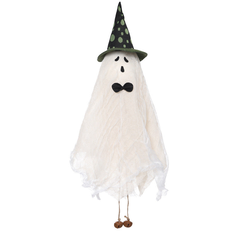 Halloween Decorations White Ghost Wind Bell Hanging Ornaments Witch Hanger Decorative Pendant Holiday Home Party Decoration Props