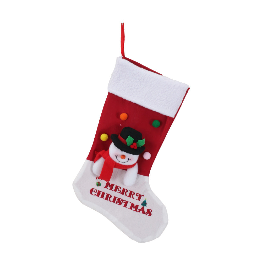 Gingerbread Man Christmas Stocking Large Gift Bag Santa Hanging Ornaments Snowman Candy Bag Xmas Tree Pendants Holiday Party Decor