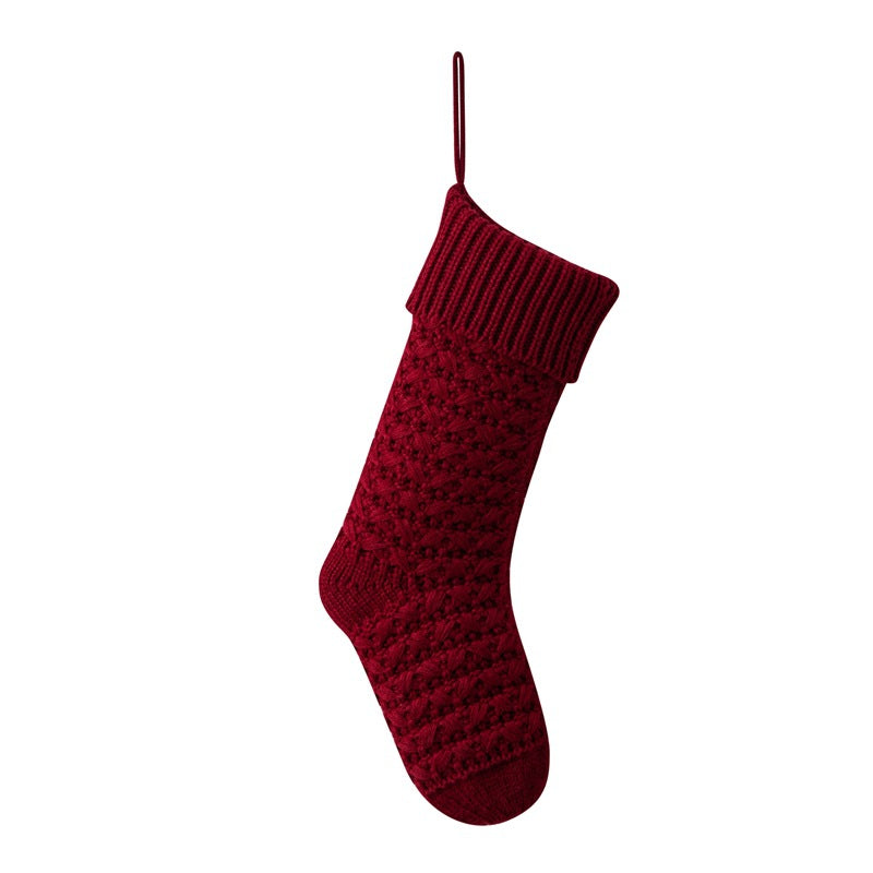 Christmas Hanging Ornament Knitted Stocking Gift Bag Socks Xmas Party Decorations Candy Bag