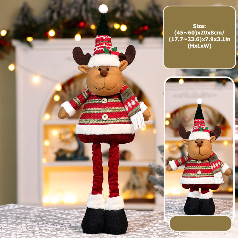 Christmas Decorations Stripe Santa Telescope Doll Snowman Deer Ornaments Gifts