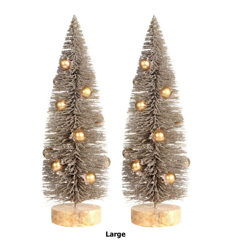 Christmas Decorations Mini Pine Needle Christmas Tree Desktop Micro Landscape Ornament