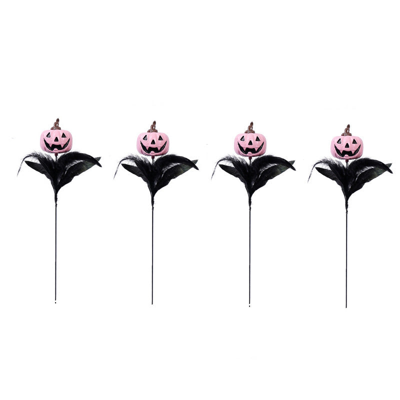 Halloween Decorations Skull Feather Branch DIY Pumpkin Bouquet Holiday Party Ornament Holiday Decor