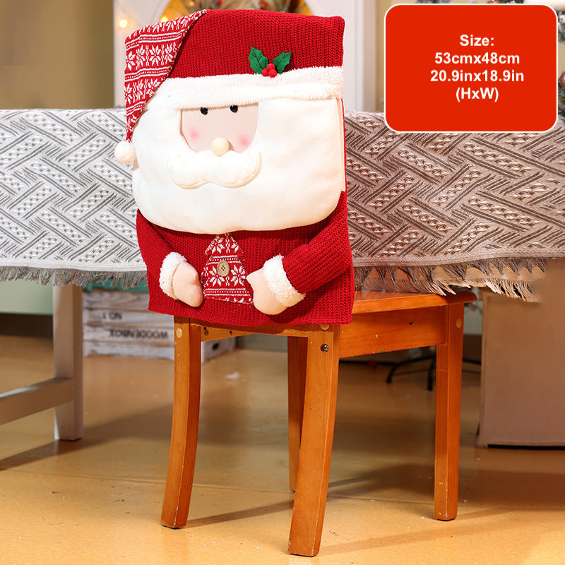 Christmas Decorations Faceless Santa Chair Covers Party Dinning Room Ornaments Snowman Seat Cover Festive Home Decor