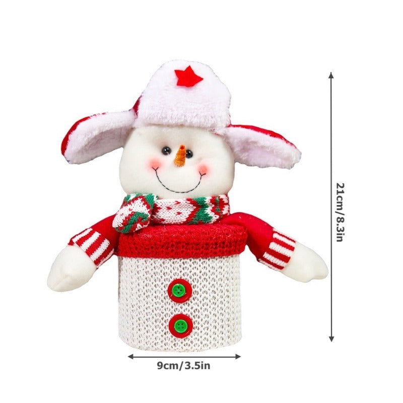 Christmas Decorations Santa Gift Box Snowman Candy Jar Holiday Desk Decor Kids Gifts