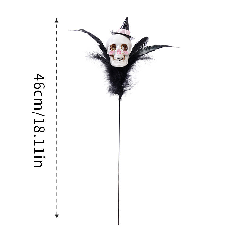 Halloween Decorations Skull Feather Branch DIY Pumpkin Bouquet Holiday Party Ornament Holiday Decor