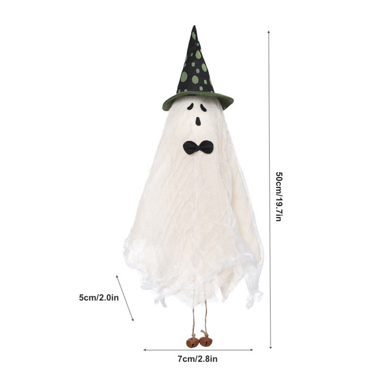 Halloween Decorations White Ghost Wind Bell Hanging Ornaments Witch Hanger Decorative Pendant Holiday Home Party Decoration Props