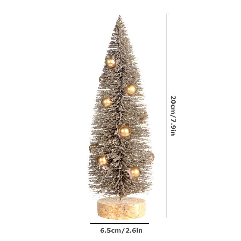 Christmas Decorations Mini Pine Needle Christmas Tree Desktop Micro Landscape Ornament