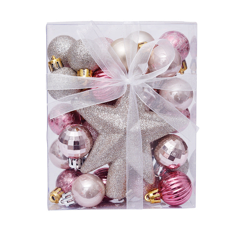 30PCS Christmas Ball Decorations 3cm/1.2in Mini Glitter Baubles with Tree Topper Hanging Ornaments for Table Christmas Tree Party Decor Wedding Holiday Decoration Gifts