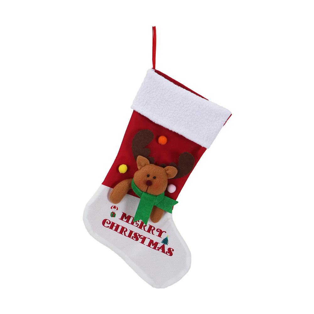 Gingerbread Man Christmas Stocking Large Gift Bag Santa Hanging Ornaments Snowman Candy Bag Xmas Tree Pendants Holiday Party Decor