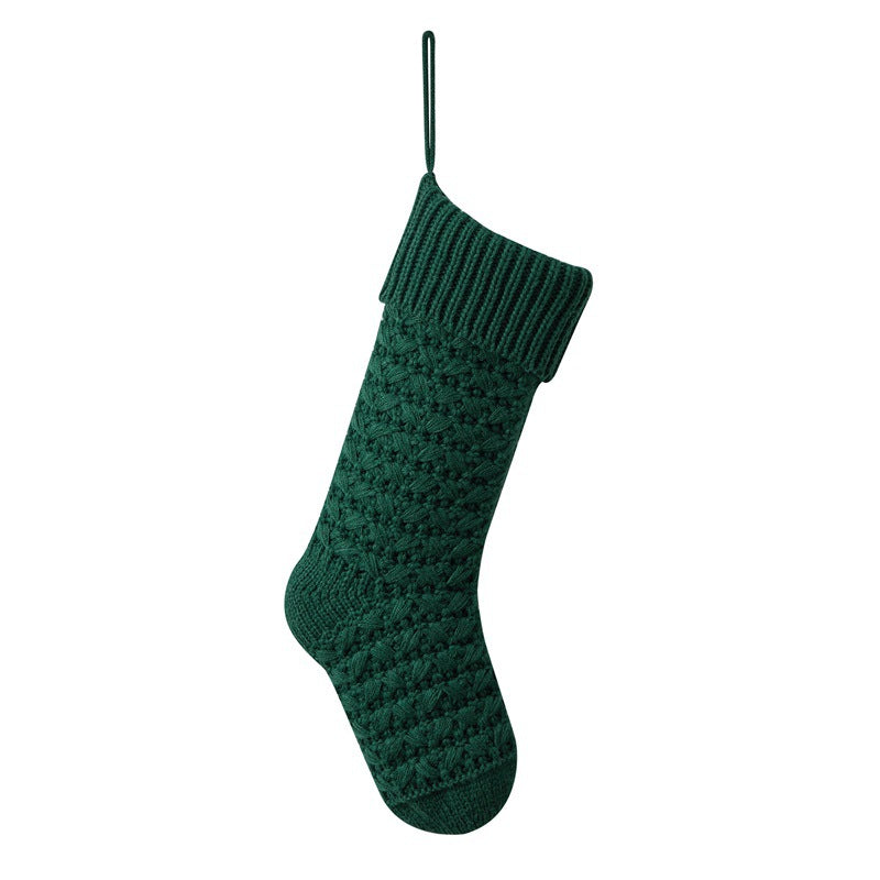 Christmas Hanging Ornament Knitted Stocking Gift Bag Socks Xmas Party Decorations Candy Bag