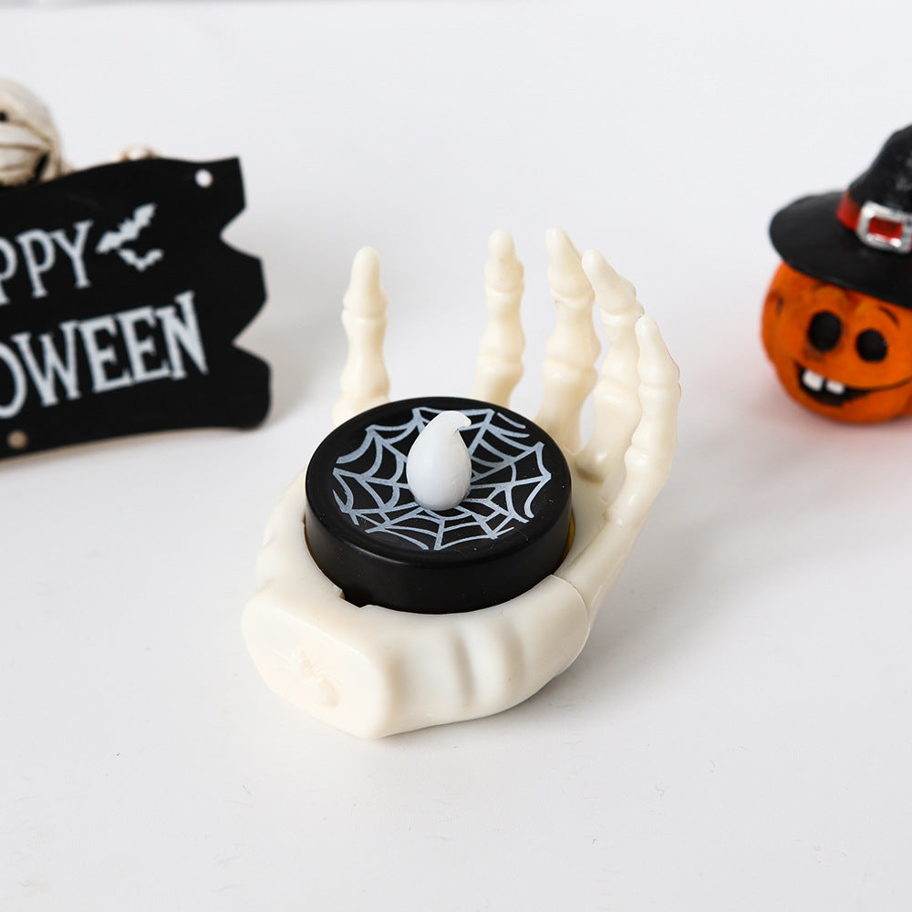 2PCS LED Night Lamp Halloween Decorations Palm Pumpkin Candle Light Table Ornaments Pub Ambient lighting Party Props