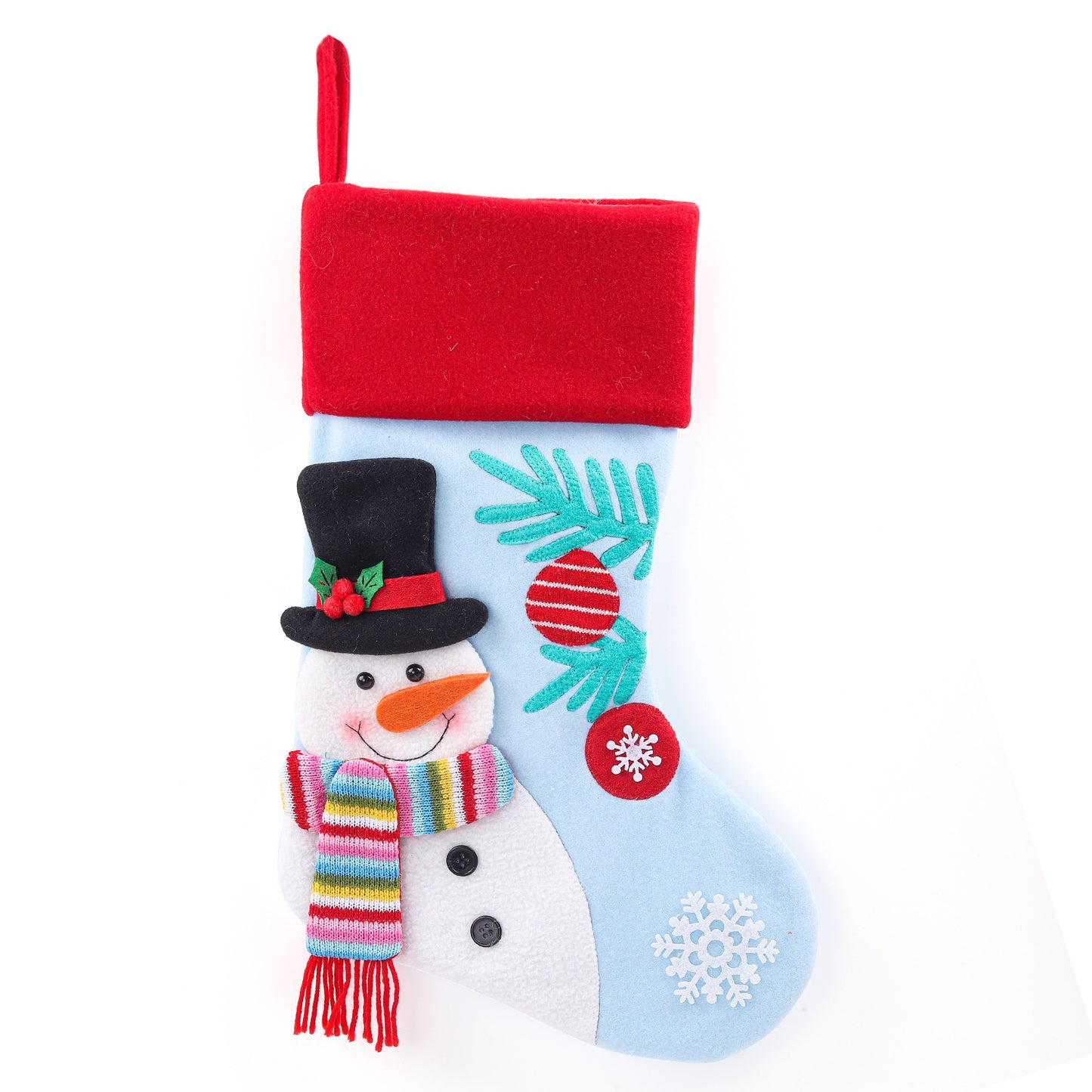 Cartoon Christmas Stocking Santa Clause Gift Bag Snowman Hanging Ornament Xmas Tree Pendant Decorations